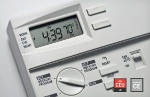 Image of a thermostat with AIA CEU LU and General CE logos